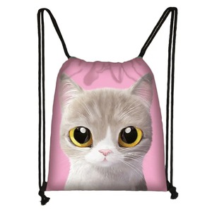 3D กระเป๋าหูรูดพิมพ์ลายหัวแมวน่ารักกระเป๋าช้อปปิ้งสำหรับเด็กผู้หญิงกระเป๋าช้อปปิ้งอเนกประสงค์แบบพกพา - Product Image 5