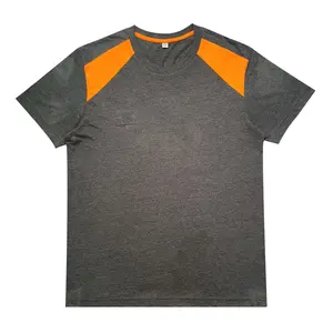 休闲风格t恤男士服装男士从制造商100% 棉黑色和橙色平纹