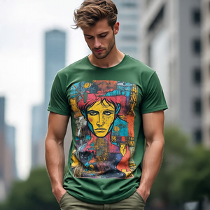 เสื้อยืดผู้ชายคอตั้งระบายอากาศได้พิมพ์ลายสำหรับวิ่งจ๊อกกิ้ง - Product Image 6