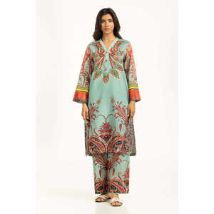 Conjunto Coordinado Bohemio con Estampado Cruzado IPST-55238 XS/XS, Top de Manga Tres Cuartos y Pantalones Cortos para Primavera/Verano - Product Image 2