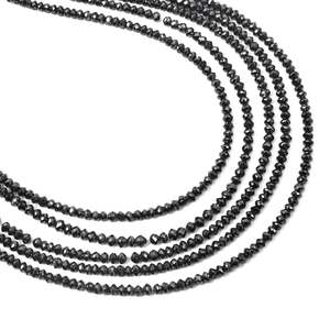 ลูกปัดเพชรดำทรงรอนเดลเหลี่ยมเพชรพลอยขนาด 2.2-3 มม. ชนิดธรรมชาติ - Product Image 6