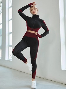 High Quality Women's Quick Dry Fitness Tracksuit Breathable Solid Color Zipper Jogger Set for Workouts & Athleisure - Product Image 5