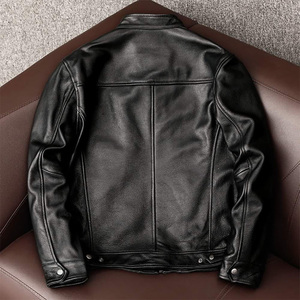 Chaquetas de motociclista de piel de oveja auténtica de alta calidad para hombre de calle personalizadas chaqueta de cuero puro - Product Image 2
