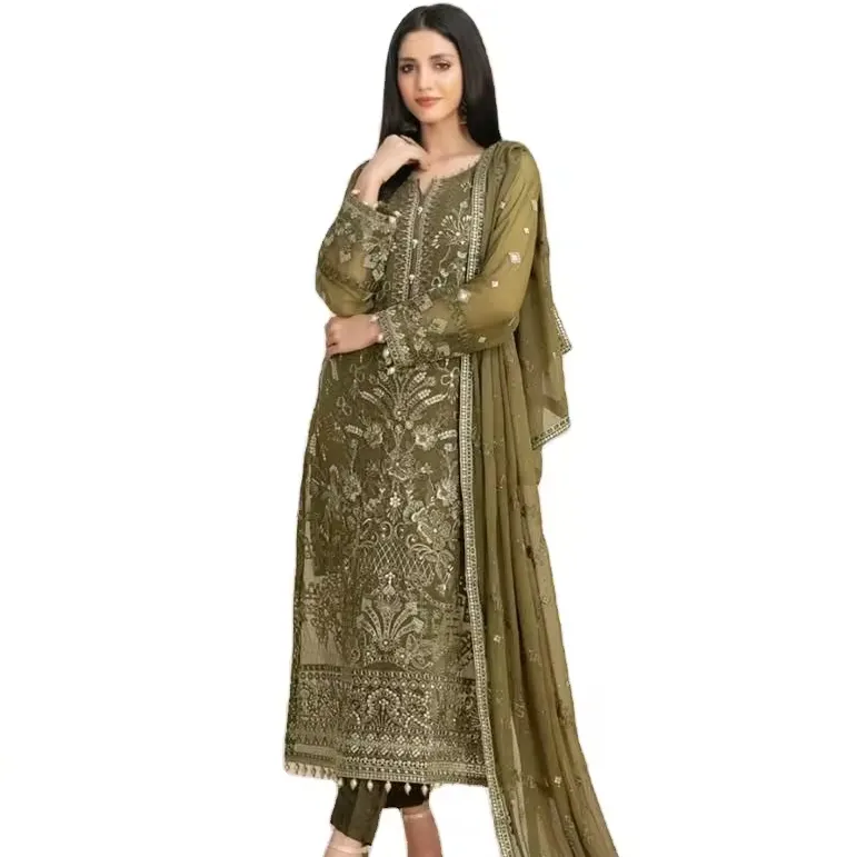 Çim gündelik giyim geleneksel pakistanlı Salwar Kameez çim Kurti koleksiyonu elbise giyer 2024