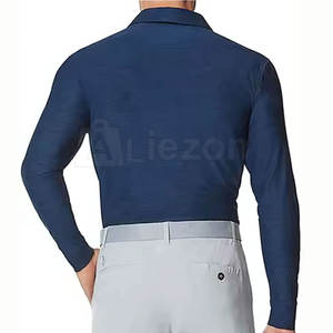 Polos de manga larga para hombre con cierre de botón Polos de manga larga cómodos para ropa de trabajo - Product Image 5