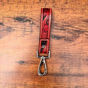 Petit porte-clés Offre Spéciale en cuir repoussé à la main Porte-clés en cuir véritable de style occidental Porte-clés en cuir de vachette personnalisé pour femmes - Product Image 3
