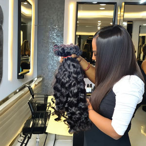 Extensions de cheveux humains vierges Remy non traités de haute qualité, vague profonde lâche, trame naturelle, prix bas, exportateur indien de CHEVEUX - Product Image 6