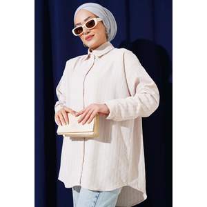 Chemise rayée oversize plissée au dos Stone - Product Image 2