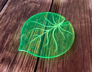 Elegant <b>Green</b> Acrylic Leaf <b>Coasters</b> Standard Design Ideal for Tabletop Protection and Home Decoration - Product Image 5