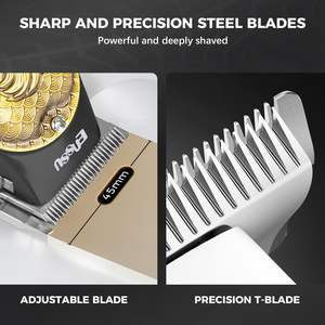 Tondeuse à cheveux sans fil professionnelle pour hommes, ensemble de tondeuses, kit de toilettage avec écran LED, rechargeable via USB - Product Image 4