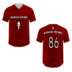 Camiseta de Béisbol Transpirable Hecha a Medida, Talla Grande, Impresión Digital Personalizada con Nombre del Equipo, 100% Poliéster, Cuello en V, Secado Rápido - Product Image 5