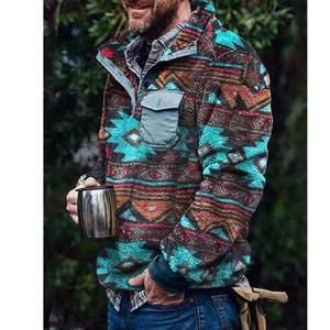 Sweat-shirt sport en polaire Sherpa Premium pour homme, col rond, fermeture éclair intégrale, veste d'hiver en toile enduite - Product Image 2