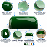 Abat-jour en verre pour lampe de table, taille personnalisée, opale verte, lumière LED blanche, protection des yeux et intensité réglable