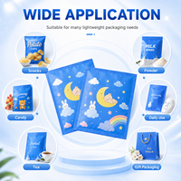 Sachet plastique imprimé sur mesure à trois soudures latérales, haute barrière, pour emballage alimentaire de viande, snacks et noix