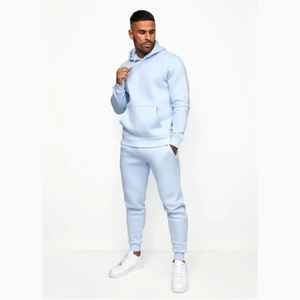 Alta calidad 320 GSM algodón poliéster hombros caídos Unisex logotipo personalizado chándales pantalones de chándal para hombres y conjunto con capucha 2025 - Product Image 1