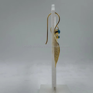 Boucles d'oreilles luxueuses en argent sterling 925 plaqué or bijoux de haute qualité pour les mariages, les fêtes et les cadeaux au meilleur prix - Product Image 2