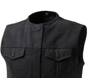 Servicio OEM resistente al aire libre de cuello alto personalizado al por mayor transpirable hombres acolchado forrado ropa deportiva motocicleta Chaleco de lona - Product Image 4