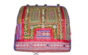 Bolso de mano tipo BANJARA bohemio con cierre de cremallera de gran capacidad, bolso bandolera portátil de algodón con bordado tribal étnico para mujer - Product Image 5