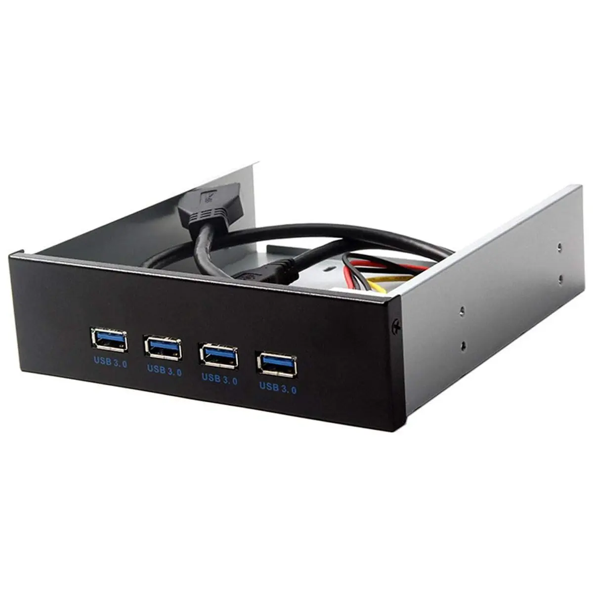 USB 3.0 Hub 4 Ports Frontplatte zum Motherboard 20-poliger Adapter mit SATA-Stromkabel für 5,25 "CD-ROM Bay