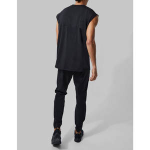 Camiseta Deportiva de Gimnasio de Algodón Tejido, Precio al por Mayor, Logotipo Personalizado, Sin Mangas, Secado Rápido, Transpirable, Cuello en V, para Hombre - Product Image 5