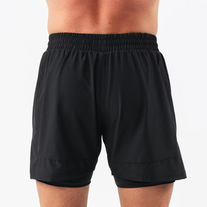 Short de jogging pour homme, séchage rapide, entraînement, gym, fitness, sports d'été, course à pied, shorts d'été à motif uni - Product Image 3