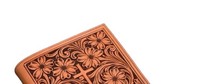 Cuir de vachette véritable usiné à la main au motif floral avec croix au milieu Journal en cuir de vachette véritable prêt à être stocké