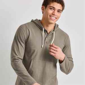 Moda Henley camiseta Algodón elástico material liso y opciones impresas disponibles ideal para gimnasio casual streetwear - Product Image 6