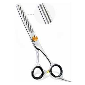 Ciseaux à effiler en acier inoxydable allemand Finition polie Lames tranchantes 7 pouces Ciseaux à effiler les cheveux de barbier - Product Image 1