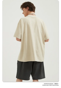 Streetwear personnalisé en coton vierge de haute qualité, t-shirt surdimensionné à col rond teint en plaine, vêtements pour hommes, t-shirt pour hommes de grande taille, vente en gros - Product Image 3