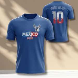 Maglia da Calcio Unisex Messico WC 2026 per Tifosi, T-shirt con Grafica Aquila Verde, Accessorio Perfetto e Regalo Ideale - Product Image 1