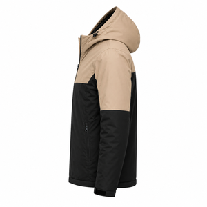 <b>Men's</b> Casual Down <b>Jacket</b> Hooded Stand Collar Winter Coat Zip up Outdoor Parka Two Tone Lightweight <b>Warm</b> Plain Dyed Waterproof - Product Image 3