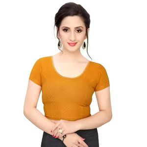 Blusa de Sari estirable para mujer Listo para usar Blusa cosida de algodón Venta al por mayor Blusa de diseñador de lujo Fabricante - Product Image 1