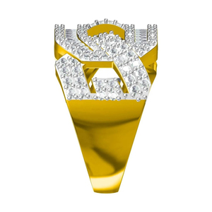 IGI Certified <b>Iced</b> Out 18K & 14K Gold Plated VVS Moissanite Baguette Cut Diamond Men's Unisex <b>Ring</b> for Parties - Product Image 5