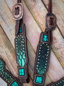 Kaamkaaj Genuine Leather Metal Western Saddle Horse Tack <b>Set</b> Buckle Closure <b>Beaded</b> Headstall Breast Collar-Riding Customization - Product Image 3