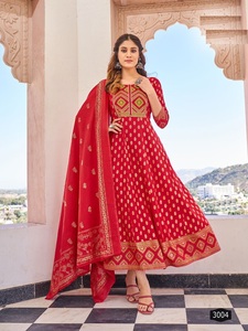 ชุดเดรส Anarkali Kurti ดีไซน์หรูหราทันสมัย พร้อมผ้าคลุมไหล่เข้าชุดสำหรับผู้หญิง สวมใส่ในงานปาร์ตี้ นำเข้าจากอินเดีย - Product Image 5