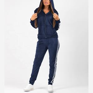 Custom Logo <b>Women</b> Two-Piece Tracksuit Winter Flare Hoodie <b>Joggers</b> Private Label OEM Factory Supply - Product Image 1
