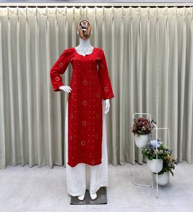 CONJUNTO TENDENCIA KURTA PLAZZO CON BORDADO E HILO LAMINAL TRABAJO - Product Image 3