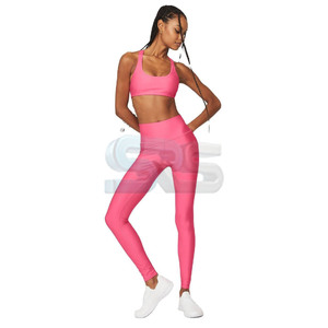 Ensemble de yoga pour femmes de grande taille 2025 vêtements de sport sans couture à taille élastique deux pièces en coton pour femmes - Product Image 4