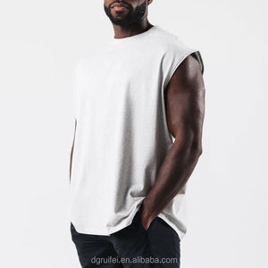 Chaleco deportivo de entrenamiento sin mangas muscular para hombre al por mayor 100% poliéster cuello redondo logotipo personalizado gimnasio Stringer hombres camiseta sin mangas - Product Image 6