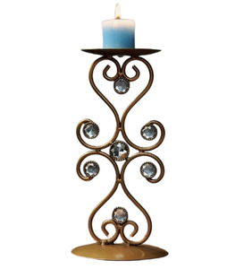 Bougie votive de Noël en métal fini or pour éclairage de maison, décoration de table, pilier de bougie votive - Product Image 2