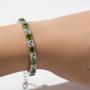 Élégant bijoux en diamant américain blanc rhodium polonais bracelet en pierre complète pour les femmes vêtements de fête et Look festif - Product Image 6