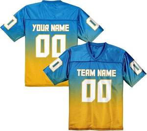 Camiseta de Fútbol Personalizada para Hombre con Degradado Negro y Azul, Nombre y Número del Equipo, Uniforme Corto de Malla Transpirable Antibacteriana - Product Image 5