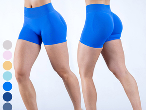 Respirant séchage rapide haute élastique Scrunch bout à bout Shorts de sport taille basse court Gym Fitness sans couture Yoga Shorts femmes - Product Image 3
