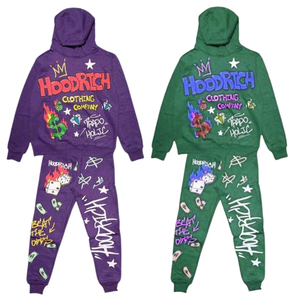 Survêtement streetwear personnalisé en coton avec impression intégrale et broderie de logo, pantalon de survêtement de haute qualité - Product Image 1