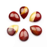 Pierre précieuse en quartz naturel Mookaite jaune-rouge poli de haute qualité, 12x16mm, en forme de goutte d'eau, à dos plat, calibrée, en vrac