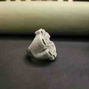 Anillo de Dólar Personalizado, Elegante y Único, con Incrustaciones de Moissanita, en Plata de Ley 925 y Acero Inoxidable, Unisex, para Fiestas - Product Image 3