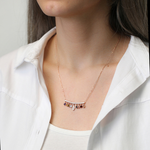 Collar con Colgante de Piedras Mixtas y Diseño Hamsa, Joyería Turca Hecha a Mano al por Mayor en Plata de Ley 925 - Product Image 2
