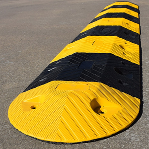 Tope de velocidad de goma amarillo-negro con tope de velocidad de carretera de 2 canales para seguridad de tráfico - Product Image 6