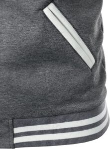 เสื้อแจ็กเก็ตมีฮู้ดสำหรับผู้ชายเสื้อแจ็กเก็ตเบสบอลคอตั้งปักโลโก้ด้านหน้า - Product Image 4