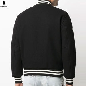 Veste universitaire en laine décontractée pour hommes, col montant, capuche haute, coupe-vent, lumière chaude, confortable, style lettre, prix raisonnable - Product Image 3